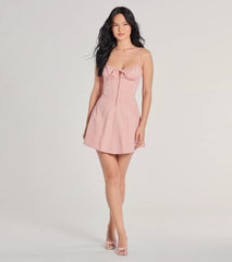 Such A Sweetheart Corset Lace-Up A-Line Short Dress