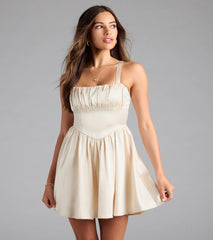 Crowd Pleaser Satin Skater Dress