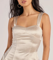 Chic Darling Sweetheart Satin Skater Dress