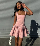 Isn't She Lovely Sleeveless Ruffle Skater Dress