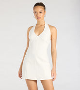 Chic Event Halter A-Line Mini Dress