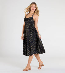 Set The Tone Halter A-Line Floral Midi Dress