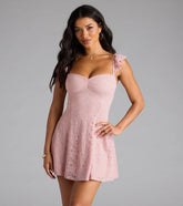 Love Is In The Details Lace Lace-Up Skater Dress