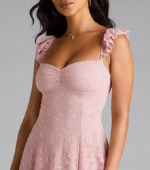 Love Is In The Details Lace Lace-Up Skater Dress