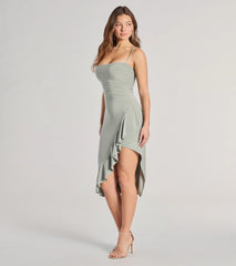 All Ruffled Up Bodycon Ruffle Midi Dress