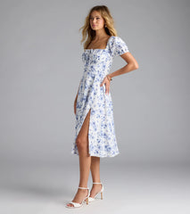 Charmingly Perfect Floral A-Line Midi Dress