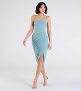 At Midnight Bodycon Glitter Mid Dress