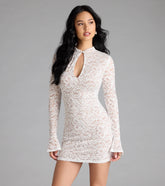 Looking Lovely Lace Bell Sleeve Mini Dress