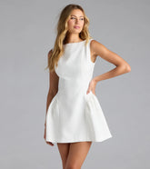 Chic Sensation Low Back Crepe Skater Dress