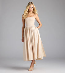 Effortless Era Woven A-Line Midi Dress