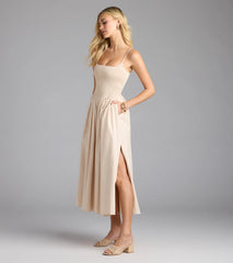 Effortless Era Woven A-Line Midi Dress