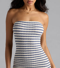 Coastal Cute Striped Bodycon Mini Dress