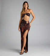 Vacay Scandal Tropical Cutout Maxi Dress