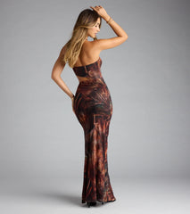 Vacay Scandal Tropical Cutout Maxi Dress