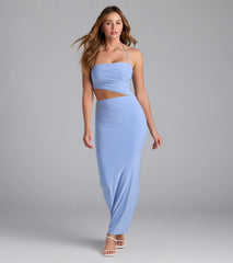 Sultry Mode Halter Cutout Maxi Dress