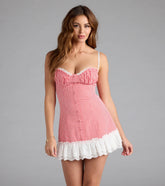 Cutest Picnic Gingham A-Line Eyelet Mini Dress