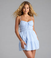 Cheerful Cutie Gingham Skater Dress