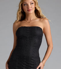 Flawlessly Chic Strapless High Slit Maxi Dress