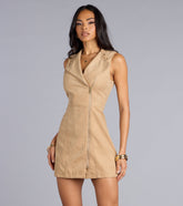 Street Chic Faux Suede Mini Dress