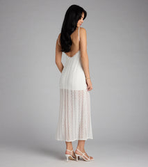 All Eyes on You Lace Low Back Midi Dress