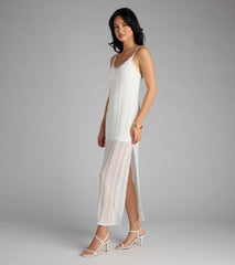 All Eyes on You Lace Low Back Midi Dress