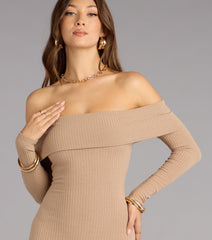 Effortless Aura Long Sleeve Midi Dress