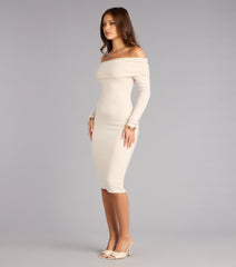 Minimal Drama Off-The-Shoulder Midi Dress
