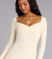 Fall for Knit Long Sleeve Mini Dress