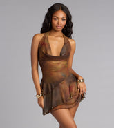 Untamed Rhythm Halter Mini Dress