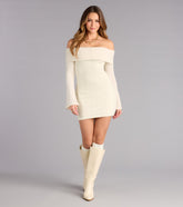 Sweet And Snug Cable Knit Mini Dress