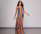 Rainbow Wave Maxi Dress