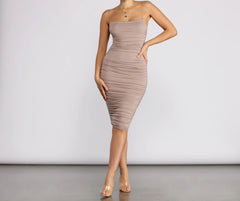 Friday Night Ruched Midi Dress