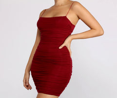 Friday Night Ruched Midi Dress