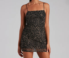 Feline Fashionista Leopard Mesh Mini Dress