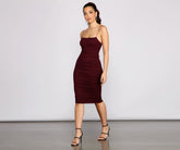 Heart Of Glam Ruched Midi Dress