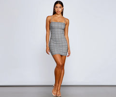 So Chic Plaid Mini Dress