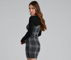 Plaid Perfect Sleeveless Mini Dress