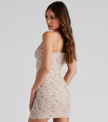 Lotus Floral Mesh Bodycon Dress