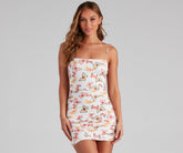 Free The Butterfly Ruche Mini Dress