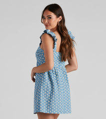 Picnic Date Eyelet Lace V-Neck Dress