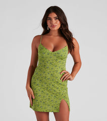 Flirty In Floral V-Neck Mini Dress