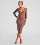 Step It Up Henley Knit Midi Dress