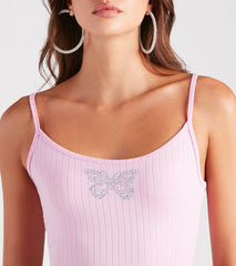 Butterfly Kisses Rhinestone Mini Dress