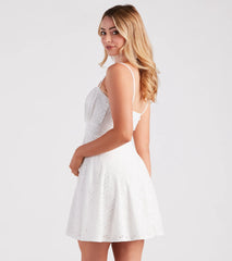 She Knows Style Eyelet Lace Skater Dress