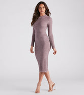Cozy Love Mock Neck Midi Dress