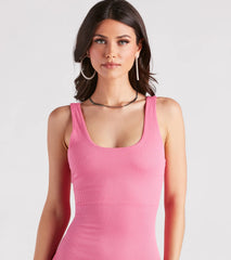 Effortless Styling Ribbed Knit Midi Dress