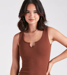 Loving Basics V-Neck Bodycon Tank Dress