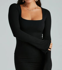 Casual Perfection Ribbed Knit Mini Dress