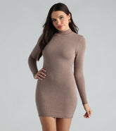 So Adorable Mock Neck Mini Dress