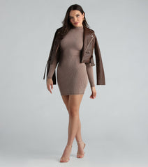 So Adorable Mock Neck Mini Dress